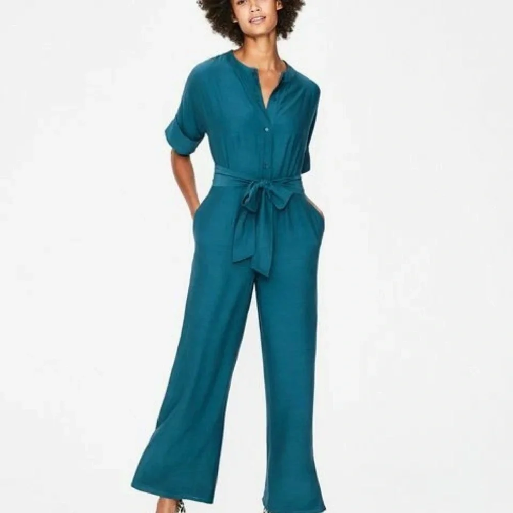 Boden Women’s Size 6R Blue Viscose Bryony Jumpsuit - Picture 2 of 13